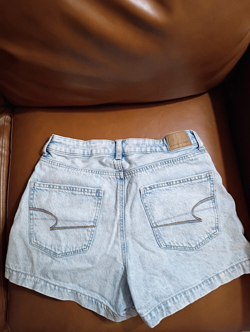 American Eagle Outfitters Light Wash High-Rise Denim Shorts